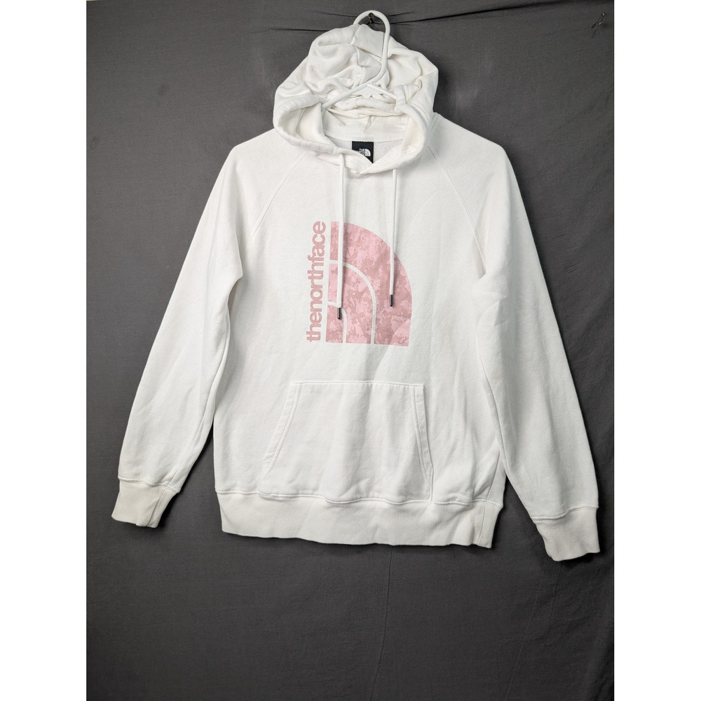 The North Face Womens White Pink Half Dome Logo Hoodie NF0A81U7 Size S